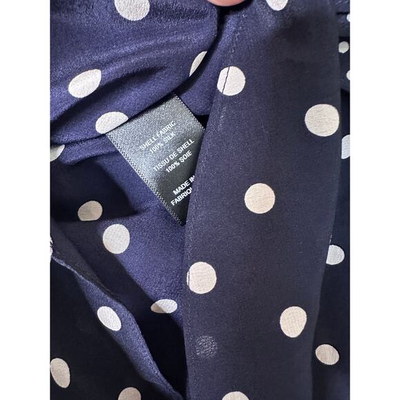 Rebecca Taylor Long-Sleeve Ruffle Polka Dot 100% Silk Blouse size 0 - Picture 9 of 9